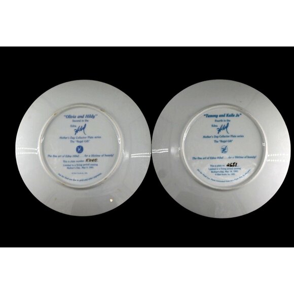 Vintage Edna Hibel Plate Set. Regal Gift Series. "Olivia and Hildy" &  "Tammy an - Picture 2 of 2